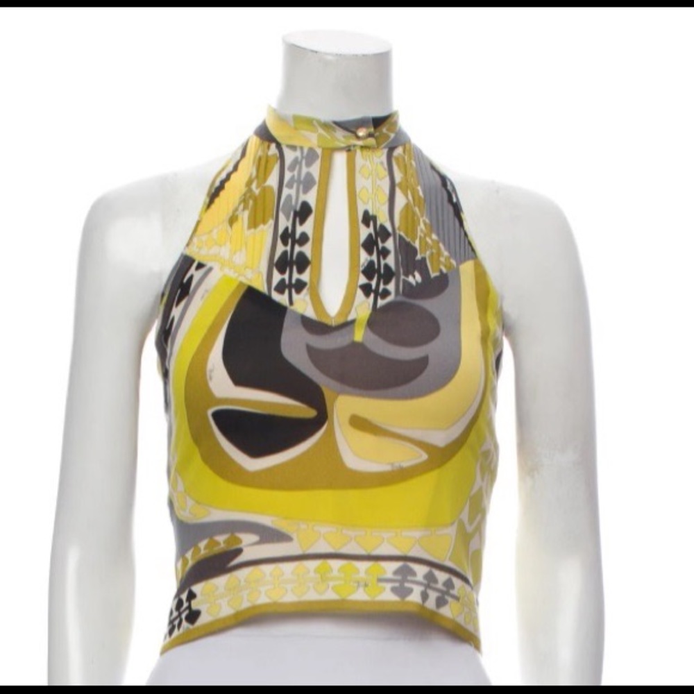 Emilio Pucci Silk Printed Crop Top